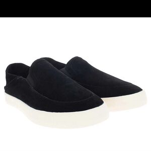 Sleek Black and White Men's Slip-On Loafers